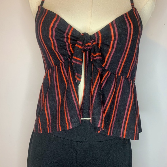 Topshop Striped Open Front Camisole - Picture 2 of 3